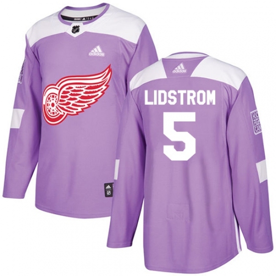 Youth Adidas Detroit Red Wings #5 Nicklas Lidstrom Authentic Purple Fights Cancer Practice NHL Jersey Youth Adidas Detroit Red Wings #5 Nicklas Lidstrom Authentic Purple Fights Cancer Practice NHL Jersey