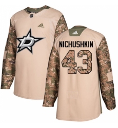 Men's Adidas Dallas Stars #43 Valeri Nichushkin Authentic Camo Veterans Day Practice NHL Jersey