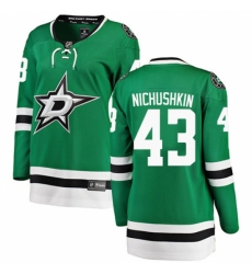 Women's Dallas Stars #43 Valeri Nichushkin Authentic Green Home Fanatics Branded Breakaway NHL Jersey