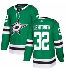 Men's Adidas Dallas Stars #32 Kari Lehtonen Authentic Green Home NHL Jersey