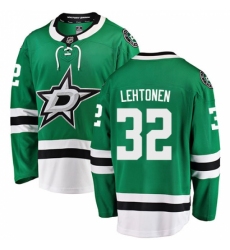 Youth Dallas Stars #32 Kari Lehtonen Authentic Green Home Fanatics Branded Breakaway NHL Jersey