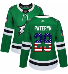 Women's Adidas Dallas Stars #29 Greg Pateryn Authentic Green USA Flag Fashion NHL Jersey