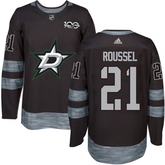 Men's Adidas Dallas Stars #21 Antoine Roussel Authentic Black 1917-2017 100th Anniversary NHL Jersey Men's Adidas Dallas Stars #21 Antoine Roussel Authentic Black 1917-2017 100th Anniversary NHL Jersey