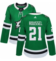 Women's Adidas Dallas Stars #21 Antoine Roussel Authentic Green Home NHL Jersey