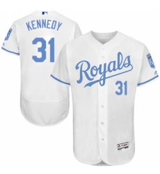 Men's Majestic Kansas City Royals #31 Ian Kennedy Authentic White 2016 Father's Day Fashion Flex Base MLB Jersey Men's Majestic Kansas City Royals #31 Ian Kennedy Authentic White 2016 Father's Day Fashion Flex Base MLB Jersey