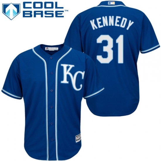 Men's Majestic Kansas City Royals #31 Ian Kennedy Replica Blue Alternate 2 Cool Base MLB Jersey Men's Majestic Kansas City Royals #31 Ian Kennedy Replica Blue Alternate 2 Cool Base MLB Jersey