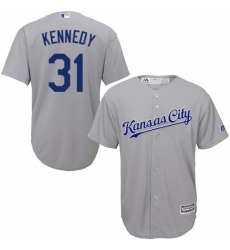 Men's Majestic Kansas City Royals #31 Ian Kennedy Replica Grey Road Cool Base MLB Jersey Men's Majestic Kansas City Royals #31 Ian Kennedy Replica Grey Road Cool Base MLB Jersey