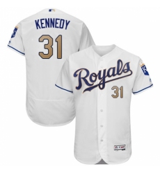 Men's Majestic Kansas City Royals #31 Ian Kennedy White Home Flex Base Authentic MLB Jersey Men's Majestic Kansas City Royals #31 Ian Kennedy White Home Flex Base Authentic MLB Jersey