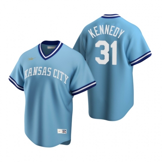 Men's Nike Kansas City Royals #31 Ian Kennedy Light Blue Cooperstown Collection Road Stitched Baseball Jersey Men's Nike Kansas City Royals #31 Ian Kennedy Light Blue Cooperstown Collection Road Stitched Baseball Jersey