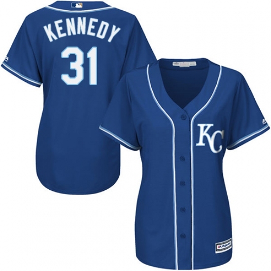 Women's Majestic Kansas City Royals #31 Ian Kennedy Replica Blue Alternate 2 Cool Base MLB Jersey Women's Majestic Kansas City Royals #31 Ian Kennedy Replica Blue Alternate 2 Cool Base MLB Jersey