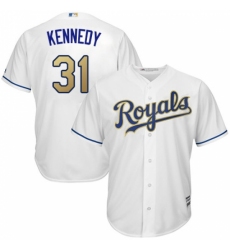 Youth Majestic Kansas City Royals #31 Ian Kennedy Replica White Home Cool Base MLB Jersey Youth Majestic Kansas City Royals #31 Ian Kennedy Replica White Home Cool Base MLB Jersey