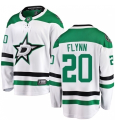 Men's Dallas Stars #20 Brian Flynn Authentic White Away Fanatics Branded Breakaway NHL Jersey