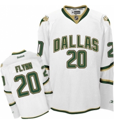 Men's Reebok Dallas Stars #20 Brian Flynn Authentic White Third NHL Jersey