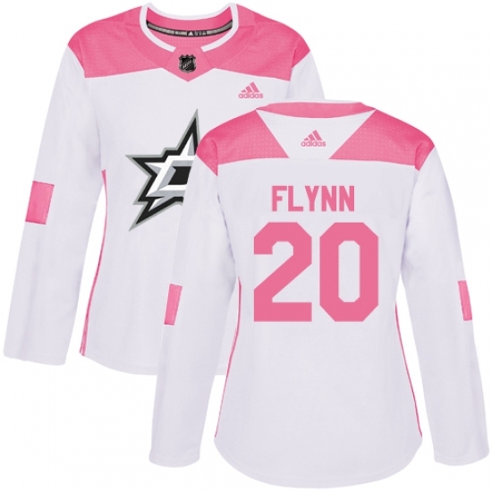 Women's Adidas Dallas Stars #20 Brian Flynn Authentic White/Pink Fashion NHL Jersey Women's Adidas Dallas Stars #20 Brian Flynn Authentic White/Pink Fashion NHL Jersey