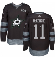 Men's Adidas Dallas Stars #11 Curtis McKenzie Authentic Black 1917-2017 100th Anniversary NHL Jersey