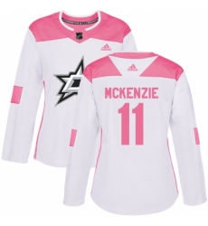 Women's Adidas Dallas Stars #11 Curtis McKenzie Authentic White/Pink Fashion NHL Jersey