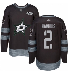 Men's Adidas Dallas Stars #2 Dan Hamhuis Authentic Black 1917-2017 100th Anniversary NHL Jersey Men's Adidas Dallas Stars #2 Dan Hamhuis Authentic Black 1917-2017 100th Anniversary NHL Jersey