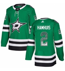 Men's Adidas Dallas Stars #2 Dan Hamhuis Authentic Green Drift Fashion NHL Jersey