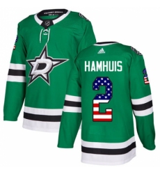 Men's Adidas Dallas Stars #2 Dan Hamhuis Authentic Green USA Flag Fashion NHL Jersey Men's Adidas Dallas Stars #2 Dan Hamhuis Authentic Green USA Flag Fashion NHL Jersey
