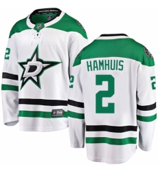 Youth Dallas Stars #2 Dan Hamhuis Authentic White Away Fanatics Branded Breakaway NHL Jersey