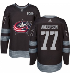 Men's Adidas Columbus Blue Jackets #77 Josh Anderson Authentic Black 1917-2017 100th Anniversary NHL Jersey Men's Adidas Columbus Blue Jackets #77 Josh Anderson Authentic Black 1917-2017 100th Anniversary NHL Jersey