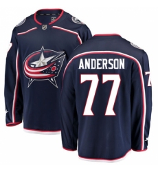 Men's Columbus Blue Jackets #77 Josh Anderson Fanatics Branded Navy Blue Home Breakaway NHL Jersey