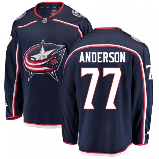 Men's Columbus Blue Jackets #77 Josh Anderson Fanatics Branded Navy Blue Home Breakaway NHL Jersey Men's Columbus Blue Jackets #77 Josh Anderson Fanatics Branded Navy Blue Home Breakaway NHL Jersey