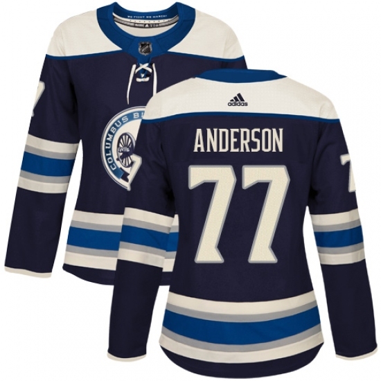 Women's Adidas Columbus Blue Jackets #77 Josh Anderson Authentic Navy Blue Alternate NHL Jersey Women's Adidas Columbus Blue Jackets #77 Josh Anderson Authentic Navy Blue Alternate NHL Jersey