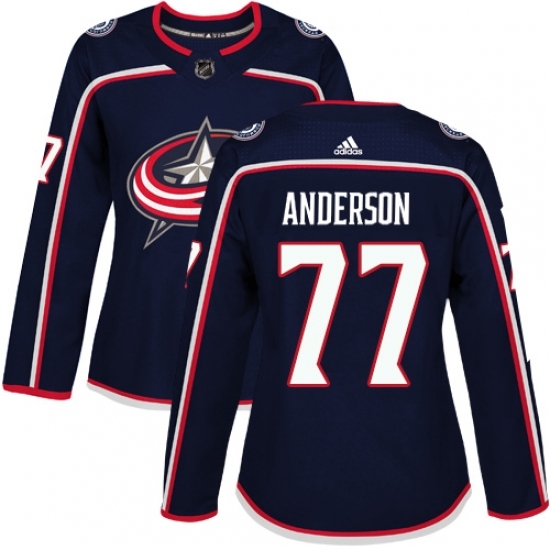 Women's Adidas Columbus Blue Jackets #77 Josh Anderson Authentic Navy Blue Home NHL Jersey Women's Adidas Columbus Blue Jackets #77 Josh Anderson Authentic Navy Blue Home NHL Jersey
