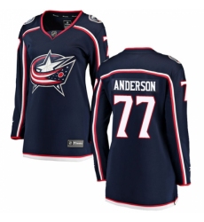 Women's Columbus Blue Jackets #77 Josh Anderson Fanatics Branded Navy Blue Home Breakaway NHL Jersey