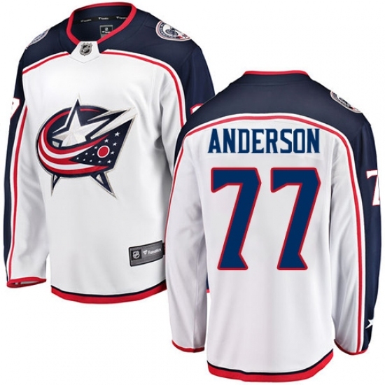 Youth Columbus Blue Jackets #77 Josh Anderson Fanatics Branded White Away Breakaway NHL Jersey Youth Columbus Blue Jackets #77 Josh Anderson Fanatics Branded White Away Breakaway NHL Jersey