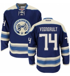Men's Reebok Columbus Blue Jackets #74 Sam Vigneault Authentic Navy Blue Third NHL Jersey Men's Reebok Columbus Blue Jackets #74 Sam Vigneault Authentic Navy Blue Third NHL Jersey