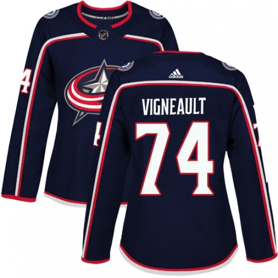 Women's Adidas Columbus Blue Jackets #74 Sam Vigneault Authentic Navy Blue Home NHL Jersey Women's Adidas Columbus Blue Jackets #74 Sam Vigneault Authentic Navy Blue Home NHL Jersey