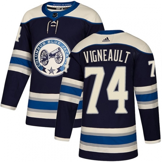 Youth Adidas Columbus Blue Jackets #74 Sam Vigneault Authentic Navy Blue Alternate NHL Jersey Youth Adidas Columbus Blue Jackets #74 Sam Vigneault Authentic Navy Blue Alternate NHL Jersey