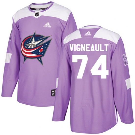 Youth Adidas Columbus Blue Jackets #74 Sam Vigneault Authentic Purple Fights Cancer Practice NHL Jersey Youth Adidas Columbus Blue Jackets #74 Sam Vigneault Authentic Purple Fights Cancer Practice NHL Jersey