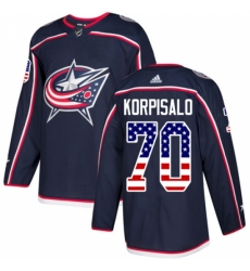 Youth Adidas Columbus Blue Jackets #70 Joonas Korpisalo Authentic Navy Blue USA Flag Fashion NHL Jersey Youth Adidas Columbus Blue Jackets #70 Joonas Korpisalo Authentic Navy Blue USA Flag Fashion NHL Jersey