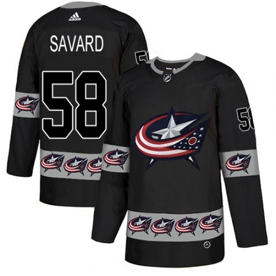 Men's Adidas Columbus Blue Jackets #58 David Savard Authentic Black Team Logo Fashion NHL Jersey Men's Adidas Columbus Blue Jackets #58 David Savard Authentic Black Team Logo Fashion NHL Jersey