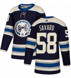 Men's Adidas Columbus Blue Jackets #58 David Savard Authentic Navy Blue Alternate NHL Jersey Men's Adidas Columbus Blue Jackets #58 David Savard Authentic Navy Blue Alternate NHL Jersey