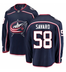 Men's Columbus Blue Jackets #58 David Savard Fanatics Branded Navy Blue Home Breakaway NHL Jersey