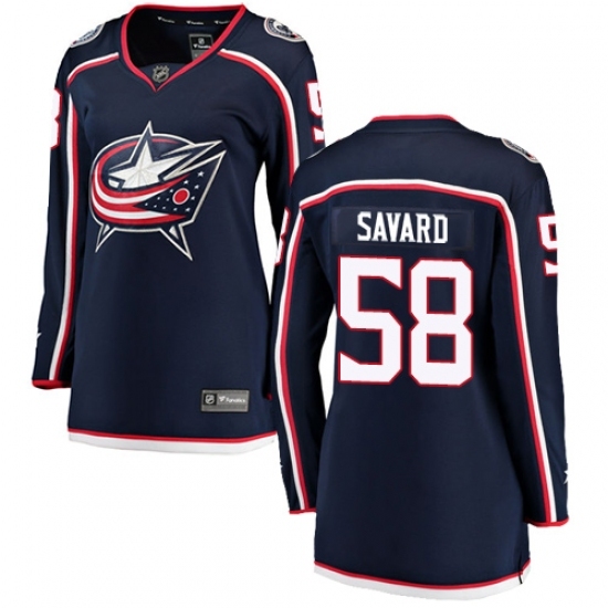 Women's Columbus Blue Jackets #58 David Savard Fanatics Branded Navy Blue Home Breakaway NHL Jersey Women's Columbus Blue Jackets #58 David Savard Fanatics Branded Navy Blue Home Breakaway NHL Jersey