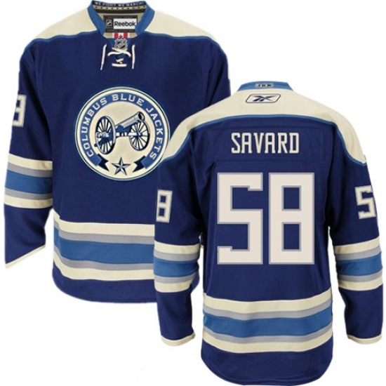 Women's Reebok Columbus Blue Jackets #58 David Savard Authentic Navy Blue Third NHL Jersey Women's Reebok Columbus Blue Jackets #58 David Savard Authentic Navy Blue Third NHL Jersey