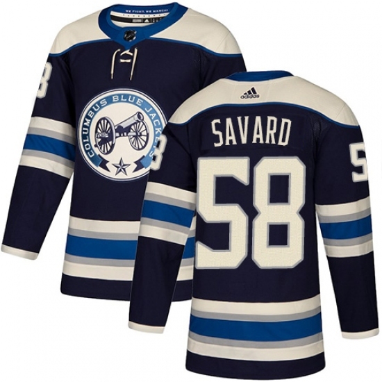 Youth Adidas Columbus Blue Jackets #58 David Savard Authentic Navy Blue Alternate NHL Jersey Youth Adidas Columbus Blue Jackets #58 David Savard Authentic Navy Blue Alternate NHL Jersey