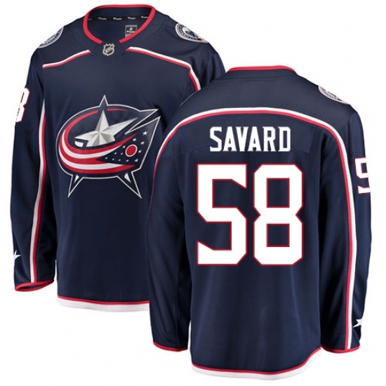Youth Columbus Blue Jackets #58 David Savard Fanatics Branded Navy Blue Home Breakaway NHL Jersey Youth Columbus Blue Jackets #58 David Savard Fanatics Branded Navy Blue Home Breakaway NHL Jersey