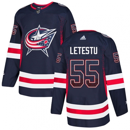 Men's Adidas Columbus Blue Jackets #55 Mark Letestu Authentic Navy Blue Drift Fashion NHL Jersey Men's Adidas Columbus Blue Jackets #55 Mark Letestu Authentic Navy Blue Drift Fashion NHL Jersey