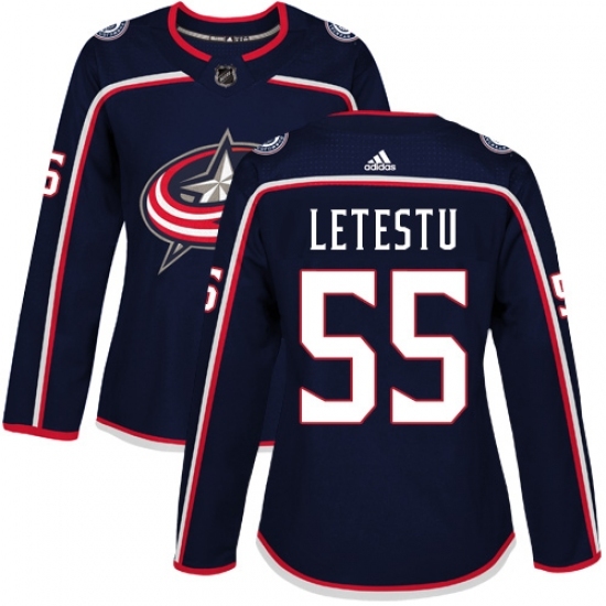 Women's Adidas Columbus Blue Jackets #55 Mark Letestu Authentic Navy Blue Home NHL Jersey Women's Adidas Columbus Blue Jackets #55 Mark Letestu Authentic Navy Blue Home NHL Jersey