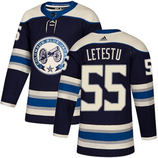 Youth Adidas Columbus Blue Jackets #55 Mark Letestu Authentic Navy Blue Alternate NHL Jersey Youth Adidas Columbus Blue Jackets #55 Mark Letestu Authentic Navy Blue Alternate NHL Jersey