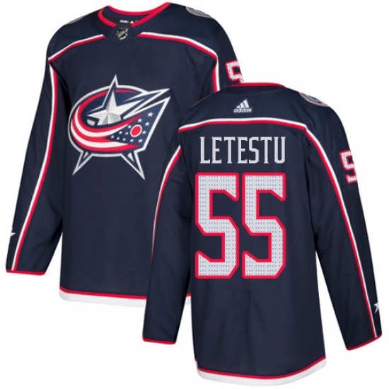 Youth Adidas Columbus Blue Jackets #55 Mark Letestu Authentic Navy Blue Home NHL Jersey Youth Adidas Columbus Blue Jackets #55 Mark Letestu Authentic Navy Blue Home NHL Jersey
