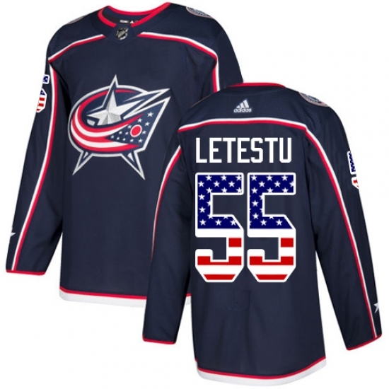 Youth Adidas Columbus Blue Jackets #55 Mark Letestu Authentic Navy Blue USA Flag Fashion NHL Jersey Youth Adidas Columbus Blue Jackets #55 Mark Letestu Authentic Navy Blue USA Flag Fashion NHL Jersey