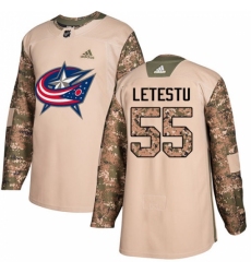 Youth Adidas Columbus Blue Jackets #55 Mark Letestu Authentic White Away NHL Jersey