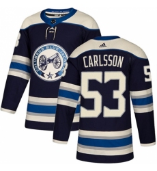 Men's Adidas Columbus Blue Jackets #53 Gabriel Carlsson Authentic Navy Blue Alternate NHL Jersey
